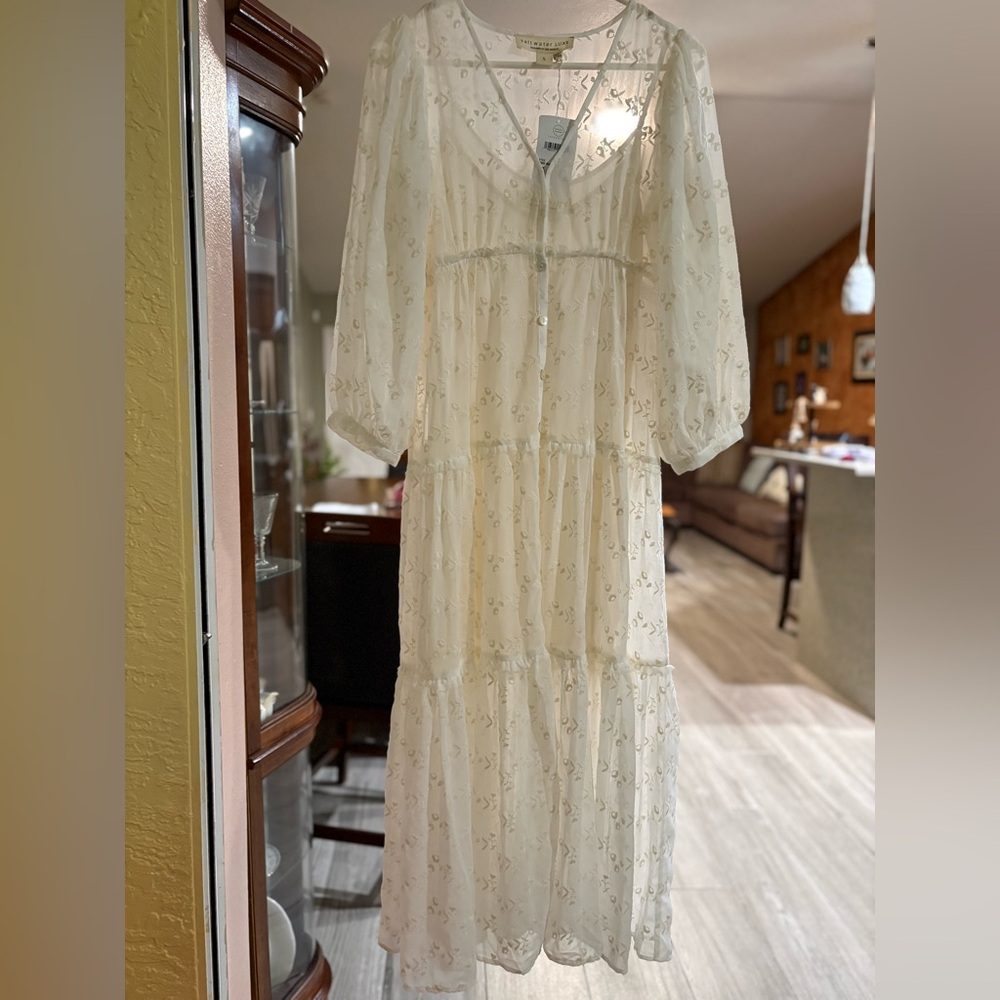 Saltwater LUXE Cream Long Sleeve Dress